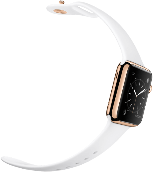 Apple Watch スーパーコピー38/42mm 18Kローズゴールドケースとホワイトスポーツバンド