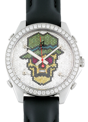 ジェイコブ ファイブタイムゾーン スーパーコピーJC-SKULL4D カラースカル 47mm SS