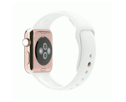 Apple Watch スーパーコピー38/42mm 18Kローズゴールドケースとホワイトスポーツバンド