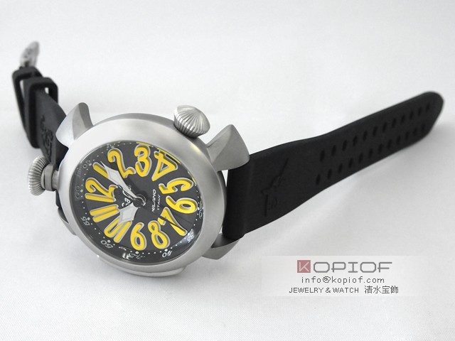 ガガミラノ ダイビング48MM スーパーコピー自動巻 5040.2 ブラックラバー ブラック/イエローアラビア