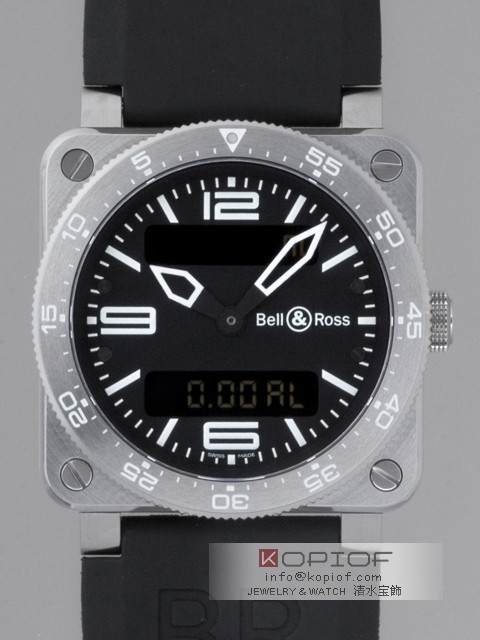 ベル＆ロス スーパーコピーBell＆Ross BR03-88 TYPE AVIATION ラバーベルト ブラック