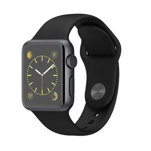 Apple Watch スーパーコピー38/42mmスペースグレイアルミニウムケースとブラックスポーツバンド