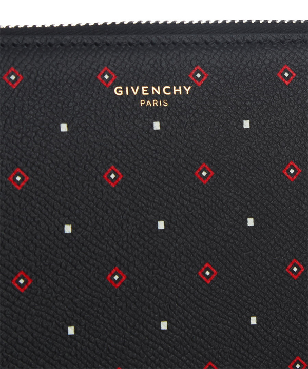 GIVENCHY 財布コピーダイアモンド柄 ジップ長財布/ブラック ジバンシィ2017