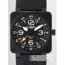 ベル＆ロス スーパーコピーBell＆Ross BR01-93 GMT ラバー ブラック/ホワイトアラビア