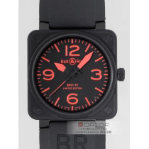 ベル＆ロス スーパーコピーBell＆Ross BR01-92 RED 世界限定500本 ラバーベルト ブラック/レッドアラビア