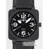 ベル＆ロス スーパーコピーBell＆Ross BR01-92 CARBON カーフベルト ブラッ...