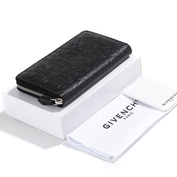 ジバンシー 財布コピーGIVENCHY 2018 ICONIC スターエンボス ファスナー長財布 ブラック6340407