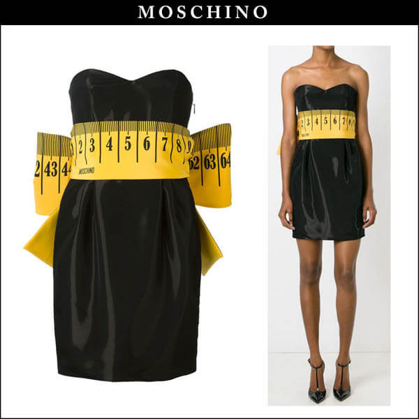 モスキーノ コピーMOSCHINO2018 メジャーリボンベアトップドレス Moschino ワンピース