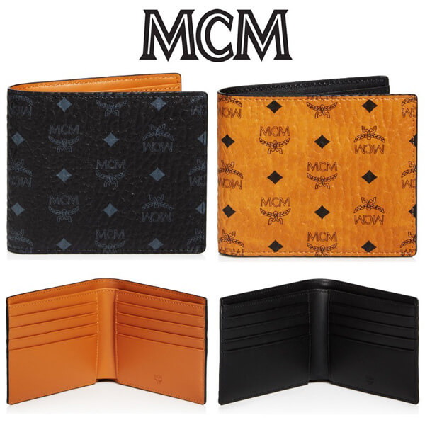 MCM☆クラウス ロゴ付き 二つ折り財布 ブラック MCM 財布コピー