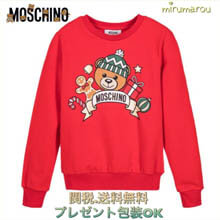 モスキーノ コピーMOSCHINO 2018 クリスマス テディロゴ スウェット スウェット・ト...