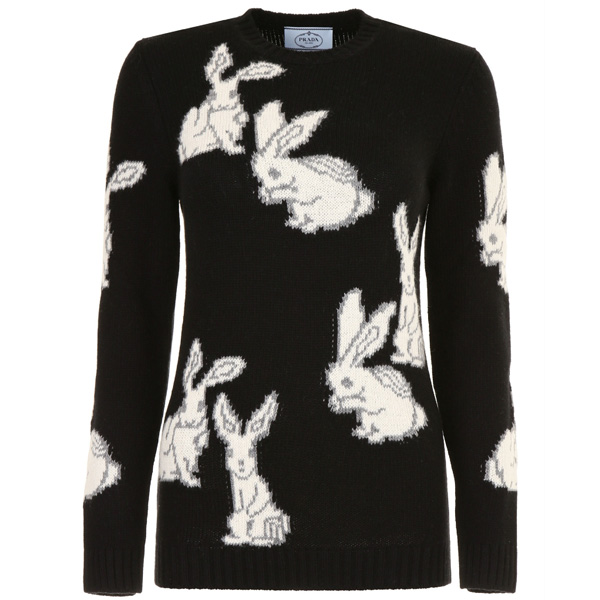 プラダ ラビット ニット セーター プラダ うさぎ ニットRABBIT INTARSIA CASHMERE BLEND SWEATER P24D0O 1QLL F0889スーパーコピー