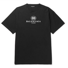 バレンシアガ tシャツ 激安 クルーネック 半袖 BBロゴプリント Tシャツ 偽物