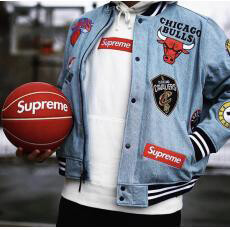 スーパーコピー シュプリーム x NBA team warm up Jaket-Denim ジャケット ナイキ コラボ デニム