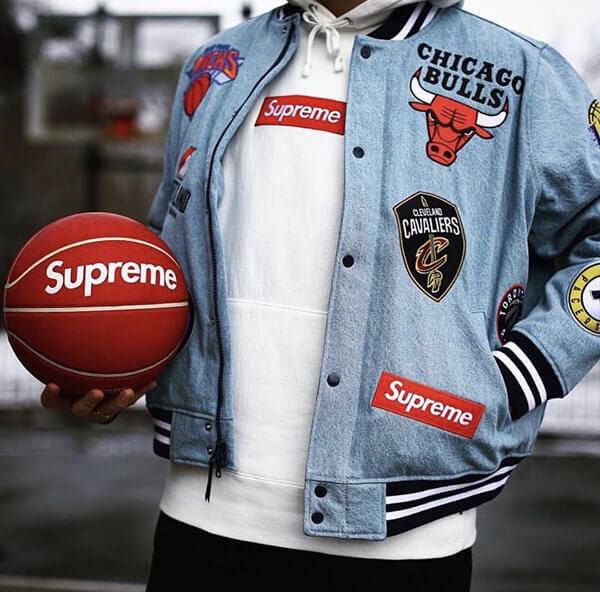 スーパーコピー シュプリーム x NBA team warm up Jaket-Denim ジャケット ナイキ コラボ デニム