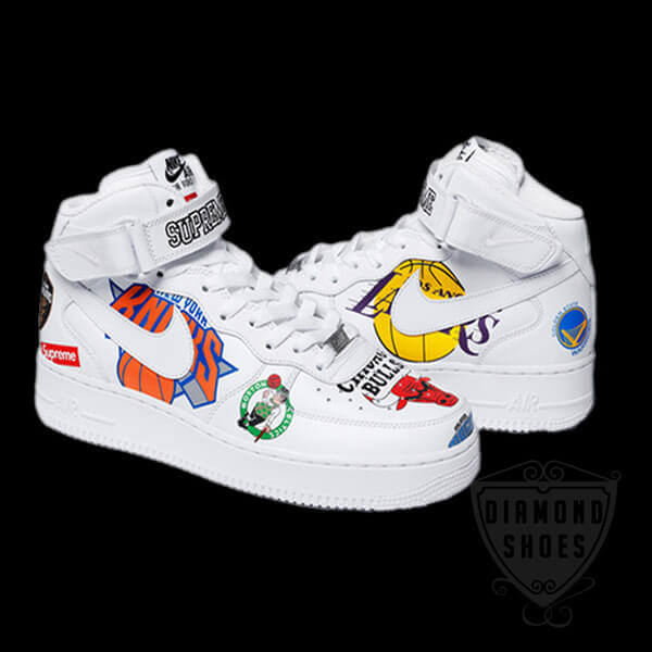 シュプリーム ナイキ NBA スニーカー スーパーコピー  TEAMS AIR FORCE 1 MID WHITE