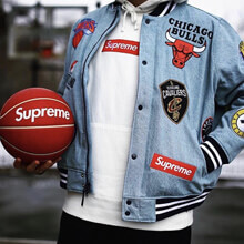 スーパーコピー シュプリーム x NBA team warm up Jaket-Denim ジャ...