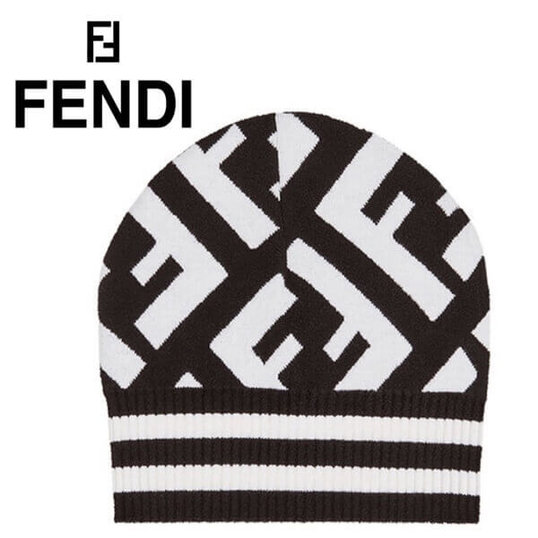 18AW 大注目!! フェンディ キャップ スーパーコピー フェンディ 帽FF logo beanie