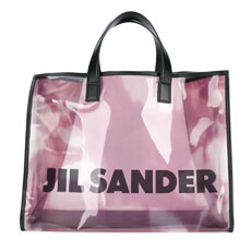 JIL SANDER ジルサンダー コピー クリア トートバッグ クリアPVC ロゴバッグ パープル/クリア