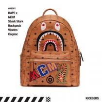 【MCM x Bape】エムシー エムリュック 偽物 限定品☆Shark Stark バックパッ...