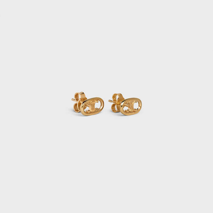 ◆セリーヌ(セリーヌ)◆ MAILLONS TRIOMPHE STUDS IN BRASS WITH GOLD FINISH イヤリング