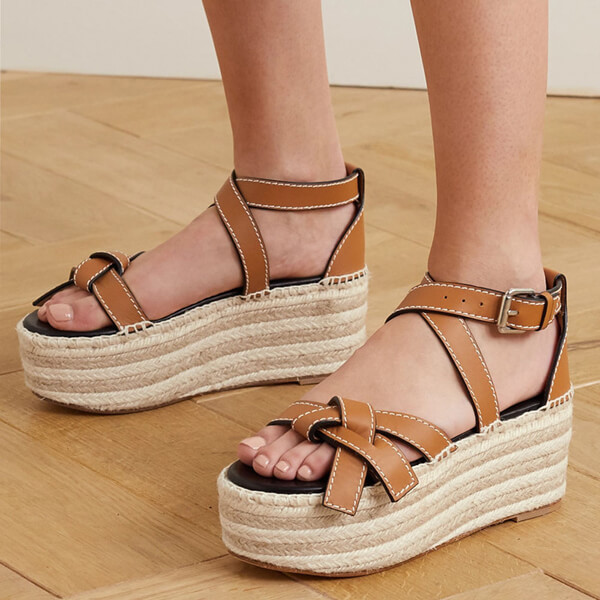 ロエベ Gate ロエベ サンダル 偽物 エスパドリーユプラットフォームウェッジサンダル 2020SSGate Wedge Espadrille453.10.355