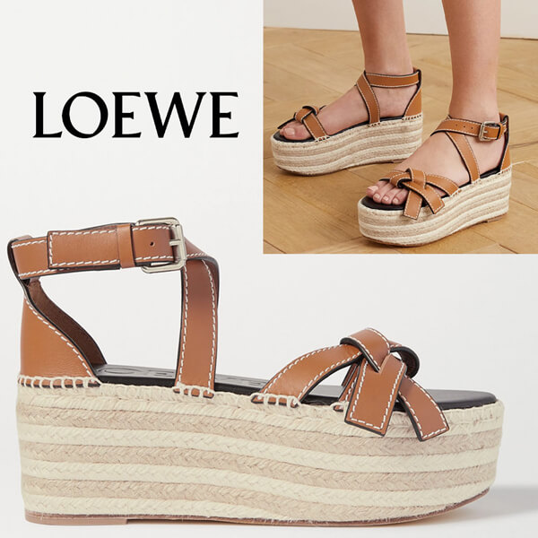 ロエベ Gate ロエベ サンダル 偽物 エスパドリーユプラットフォームウェッジサンダル 2020SSGate Wedge Espadrille453.10.355