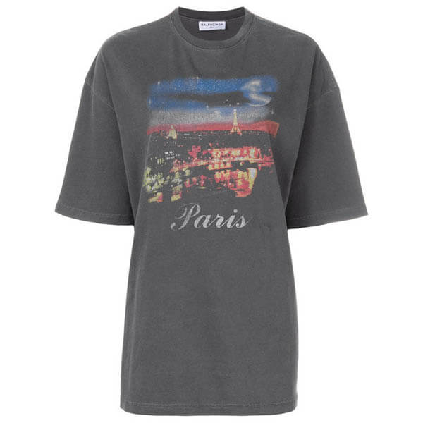 バレンシアガ tシャツ 偽物 大人気 Oversize Paris プリントTシャツ 480065TYK361055