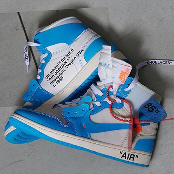 2020新作大人気 ナイキ ジョーダン オフホワイト パーカー 偽物 コラボス  ナイキJordan 1 Retro High Off-White University BlueAQ0818-1481