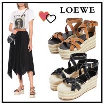 ロエベ サンダル 偽物 ☆ロエベ☆Gate Wedge Espadrille 厚底サンダル♪ 453.10.3552