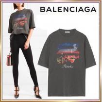 バレンシアガ tシャツ 偽物 大人気 Oversize Paris プリントTシャツ 48006...