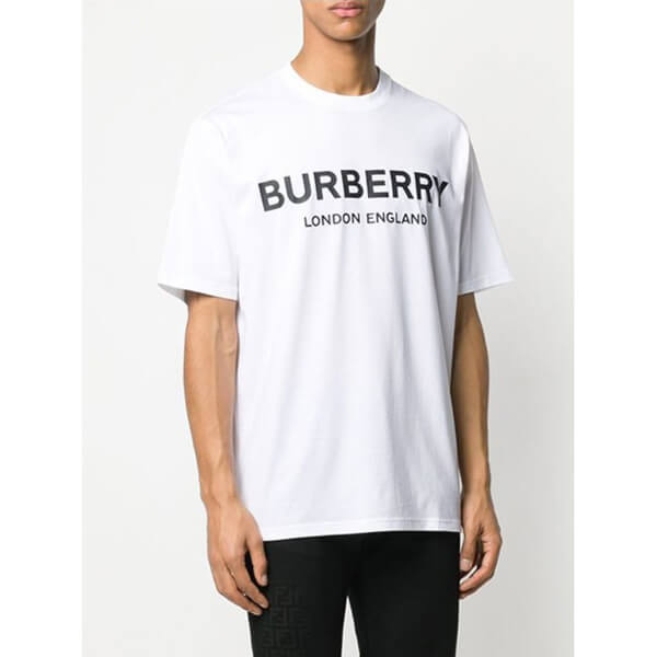 Burberry バーバリー Tシャツ コピー ロゴプリント コットンTシャツ ホワイト 8011651