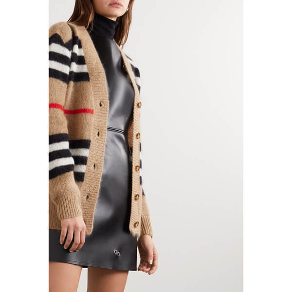 バーバリー カーディガン コピー∞∞ Burberry ∞∞ Striped mohair-blend カーディガン☆