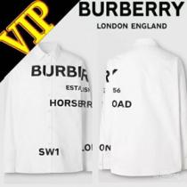 Burberry バーバリー シャツ コピー ホースフェリープリントコットンオーバーサイズシャツ...