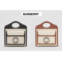 Burberry バーバリー ポケットバッグ コピー ミニロゴグラフィックキャンバス＆レザー 8...