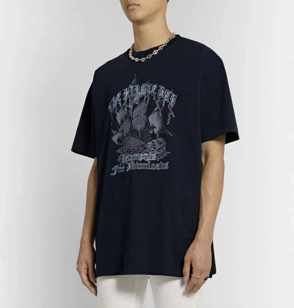  ヴェトモン tシャツ 偽物  VETEMENTS The Pirate Bay T-Shirt オーバーサイズ