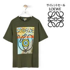 ロエベ tシャツ パロディ ロエベロゴプリントクルーネック半袖TシャツH6109821PC