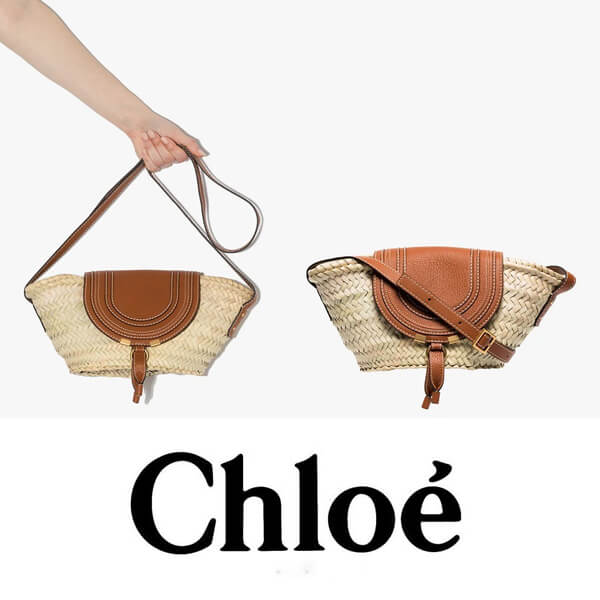 Chloe クロエ かごバッグ コピー ラフィア×レザー マルシェかごバッグ