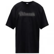 ヴェトモン tシャツ 偽物 Vetements 20SS クリスタルロゴＴシャツ 薄手 コットン...