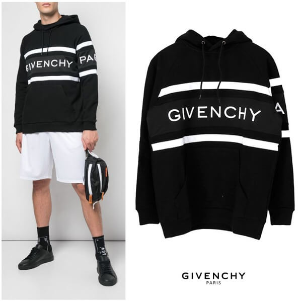 ジバンシー パーカー コピー GIVENCHY パーカー BMJ02L 3Y3P 004 ロゴ入りフードトレーナー