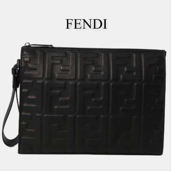 フェンディ クラッチバッグ 偽物 FF Embossed Clutch