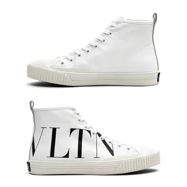  VLTN ヴァレンティノ ハイカット スニーカー コピー レザー_WHITE