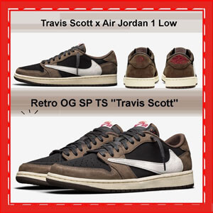 ナイキ エアージョーダン スニーカー コピー Travis Scott x ナイキ Air Jordan 1 Retro Low OG SP AW 19 2019 Mocha