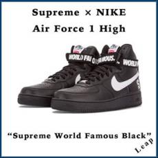 シュプリーム x ナイキ スニーカー コピー 激レア シュプリーム Air Force 1 High "World Famous Black"