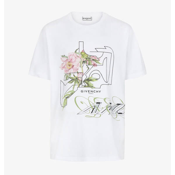  ジバンシー tシャツ 偽物 GIVENCHY 2020新作 フローラル ピオニー プリントTシャツ