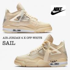 ナイキ オフ ホワイト スニーカー コピー ウィメンズ エアジョーダン ４ レトロ セイル コラボ ナイキ x Off-White Wmns Air Jordan 4 Retro Sail  CV9388-100