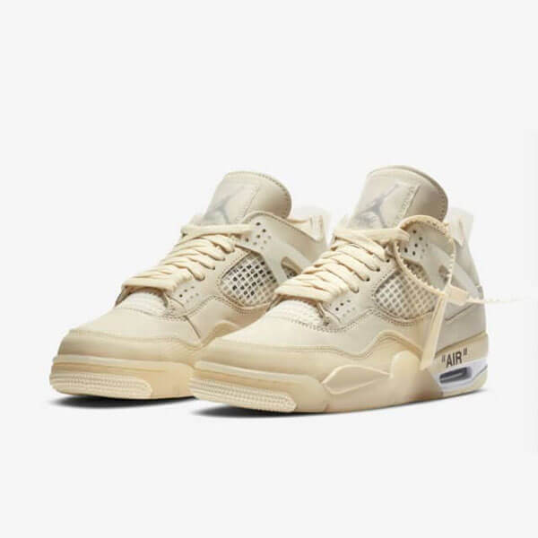 ナイキ オフ ホワイト スニーカー コピー ウィメンズ エアジョーダン ４ レトロ セイル コラボ ナイキ x Off-White Wmns Air Jordan 4 Retro Sail  CV9388-100