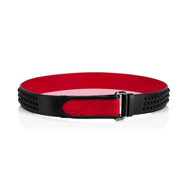 20W◆クリスチャン ルブタン ベルト 偽物◆メンズベルト◆【ディオール louboutin Loubi Belt】◆ブラック 3195160CM53