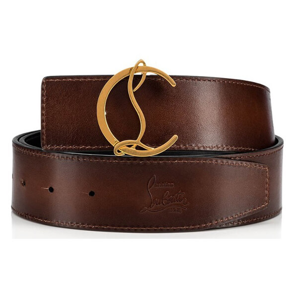 ◆クリスチャン ルブタン ベルト 偽物◆ディオール louboutin Cl Logo Belt◆メンズベルト◆ロゴ入り◆本革 3195153Q133