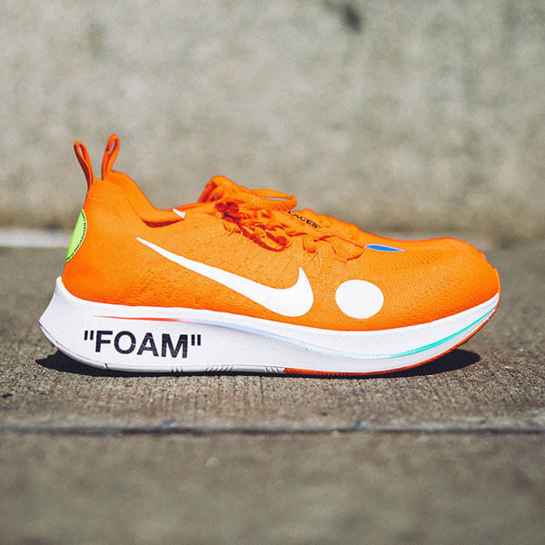 大人気★入手困難 OFF-WHITE × ナイキ 偽物ZOOM FLY MERCURIAL FLYKNIT ORANGE & BLACK