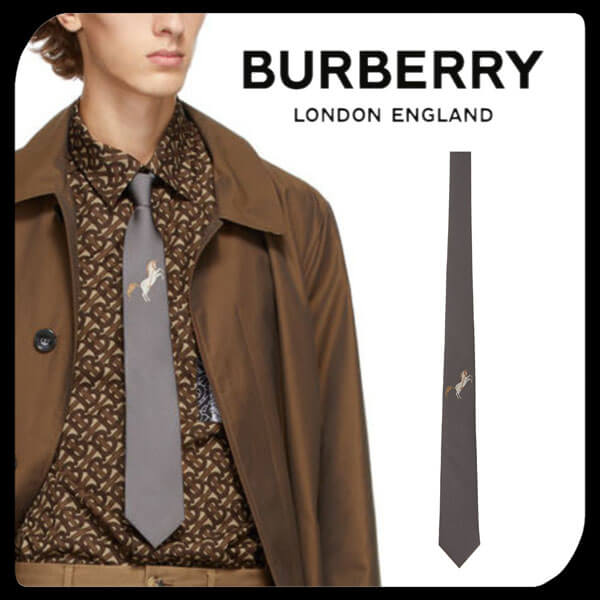 BURBERRY バーバリー 偽物 Horse Jacquard Silk Tie